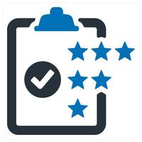 Rating and survey icon concept in blue color vector