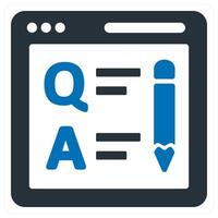 Online Questionnaire icon concept in blue color vector