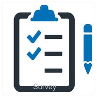 Survey and reviews icon concept in blue color vector