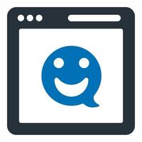 Smiley Feedback icon concept in blue color vector