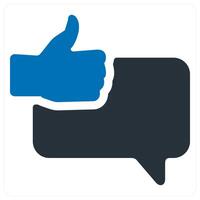 Best Feedback icon concept in blue color vector