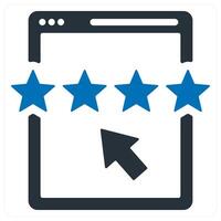 Website Ratings icon concept in blue color vector