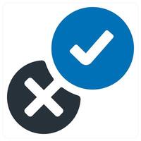 Validation icon concept in blue color vector