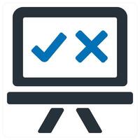 Validation and testing icon concept in blue color vector