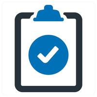 Checklist and task icon in blue color vector