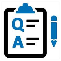 Questionnaire icon concept in blue color vector