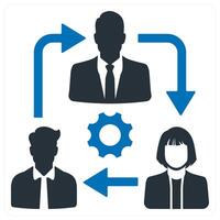 Teamwork and specialist icon concept in blue color vector