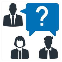 Questions icon concept in blue color vector