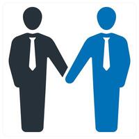 Handshake icon concept in blue color vector
