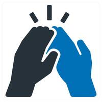 High Five icon concept in blue color vector