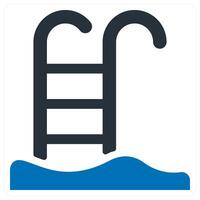 swimming pool icon concept in blue color vector