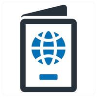 passport and identity icon concept in blue color vector