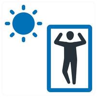 sunbath icon concept in blue color vector