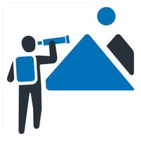 site view icon concept in blue color vector