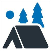 Camping icon concept in blue color vector