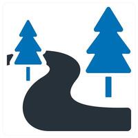 Route icon concept in blue color vector
