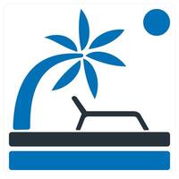 beach icon concept in blue color vector