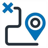 route and way icon concept in blue color vector