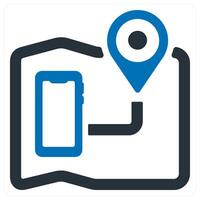 Travel map icon concept in blue color vector