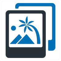 gallery icon concept in blue color vector