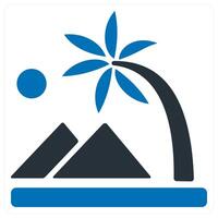 Mountain icon concept in blue color vector