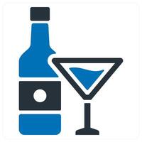 beverages and drinks icon concept in blue color vector