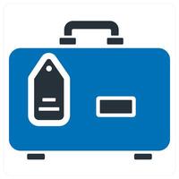 tourist bag icon concept in blue color vector