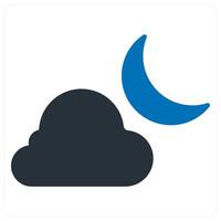 Night and weather icon concept in blue color vector