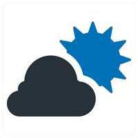 Cloudy Day and weather icon concept in blue color vector
