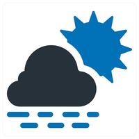 Sunny Day and weather icon concept in blue color vector