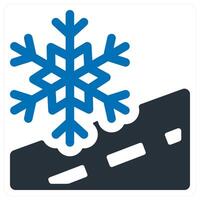 Snow Road and snowfall icon concept in blue color vector