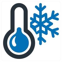 Thermometer and temperature icon concept in blue color vector