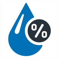 Humidity Percentage and level icon concept in blue color vector
