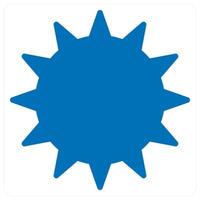 Sun and sunlight icon concept in blue color vector