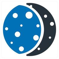 Solar Eclipse and quarter icon concept in blue color vector
