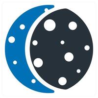 Lunar Eclipse and quarter icon concept in blue color vector