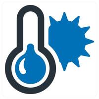 Summer Temperature Indicator and indicator icon concept in blue color vector