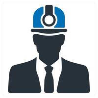 Engineer and architect icon concept in blue color vector