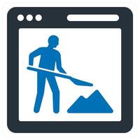 Website Maintenance concept in blue color vector