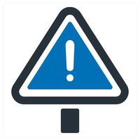 Alert and warning icon concept in blue color vector