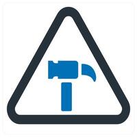 Hammer and tools icon concept in blue color vector