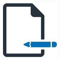 Edit Document and connection icon concept in blue color vector