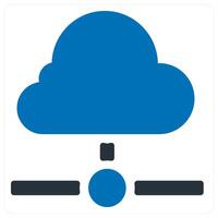 Cloud and connection icon concept in blue color vector