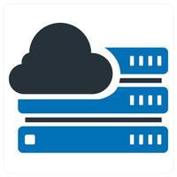 Cloud Hosting and computing icon concept in blue color vector