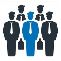 Management and business icon concept in blue color vector