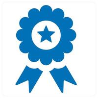 Badge and award icon concept in blue color vector