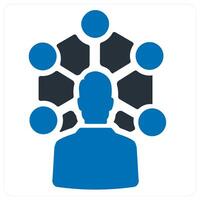 Network and connectivity concept in blue color vector