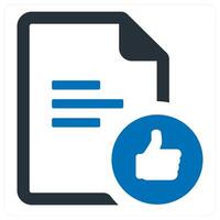 Approved Document and document icon concept in blue color vector