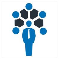 Network and connectivity icon concept in blue color vector