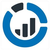 Bar Analysis and chart icon concept in blue color vector